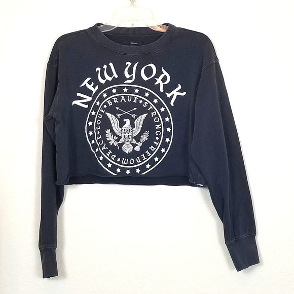 Forever 21 New York cropped sweatshirt - Picture 1 of 7